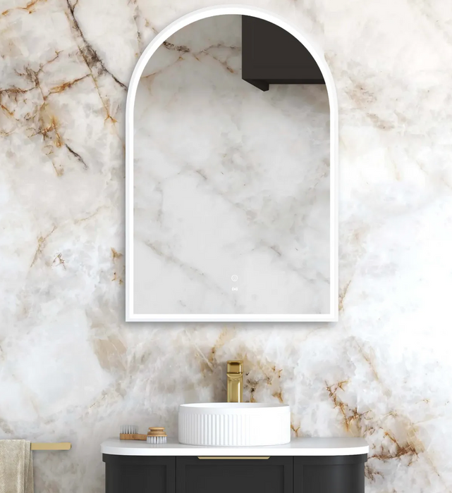 Otti Archie LED Metal Frame Mirror - Matte White - 900mm x 600mm
