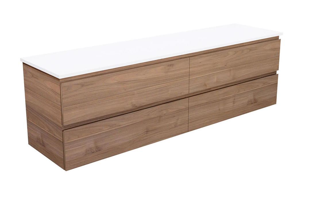 Fienza Carmen All-Drawer Vanity Wall Hung - Stone Top - Double Bowl - 1800mm