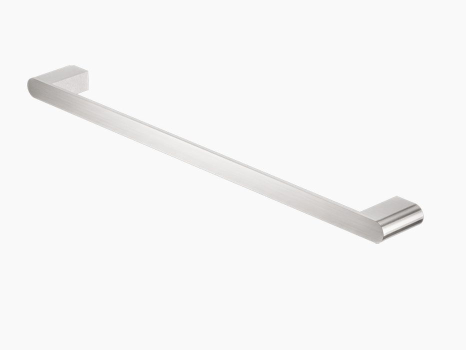 Nero Bianca Single Towel Rail - 800mm - Brushed Nickel