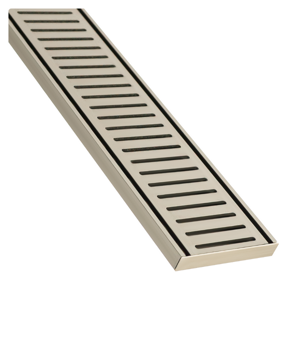 Lauxes NeXT Generation Strip Drain - 14mm - 1000mm - Brushed Nickel