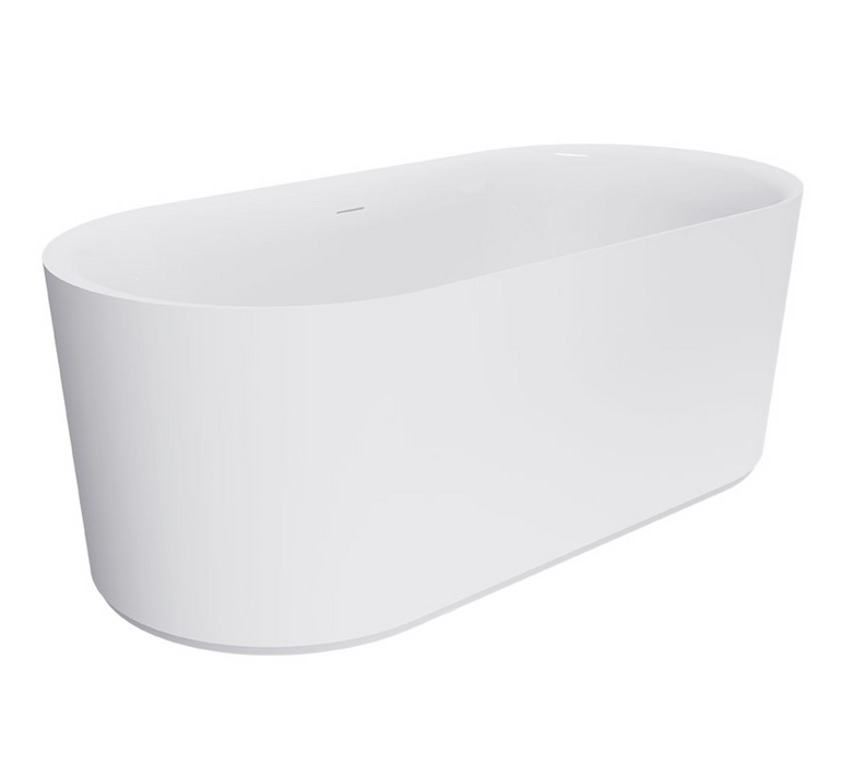 Fienza Empire Slim Freestanding Solid Surface Bath - 1500mm - Matte White