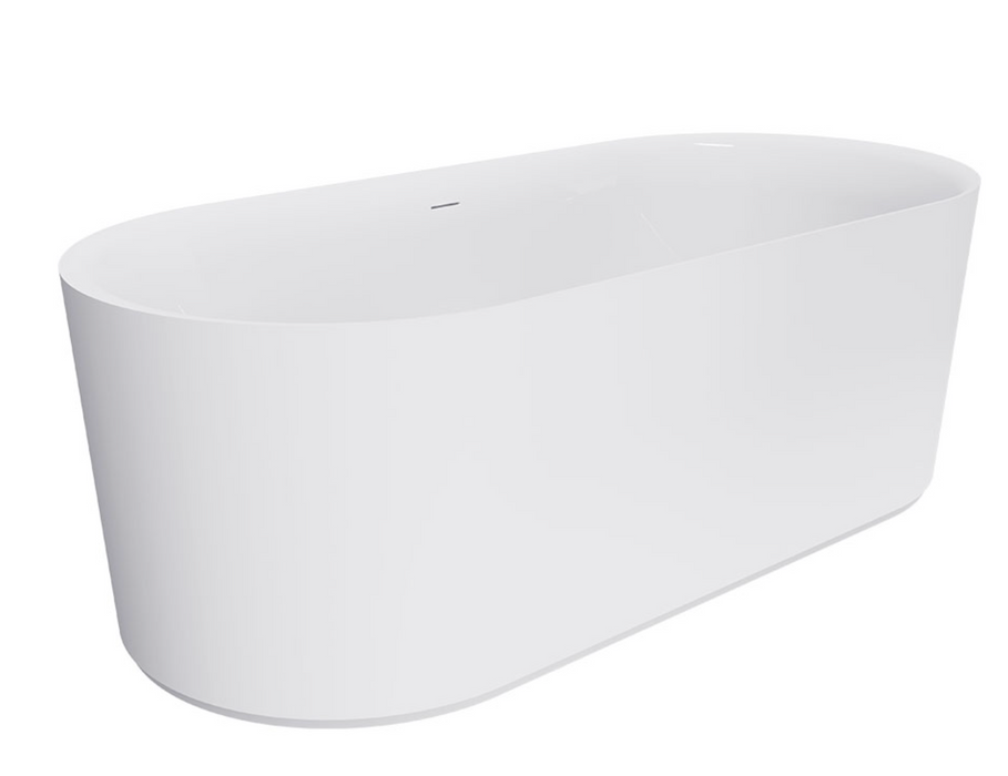 Fienza Empire Slim Freestanding Solid Surface Bath - 1700mm - Matte White