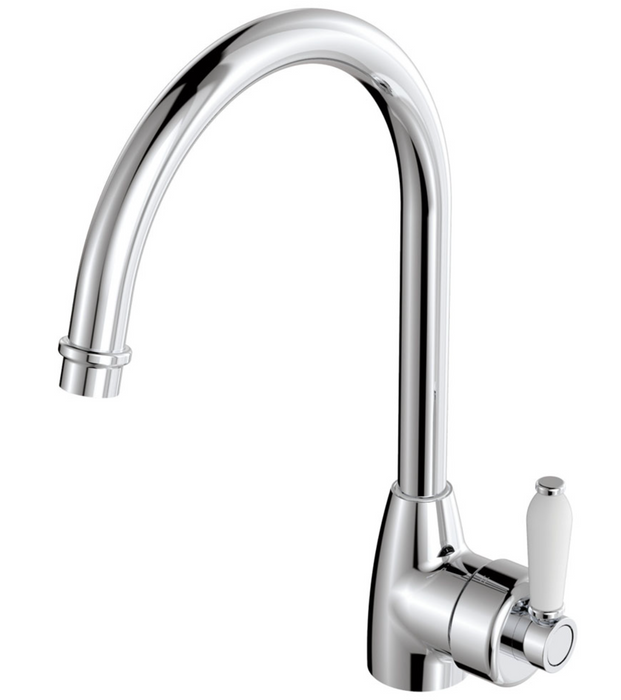 Fienza Eleanor Gooseneck Sink Mixer - Chrome/Ceramic