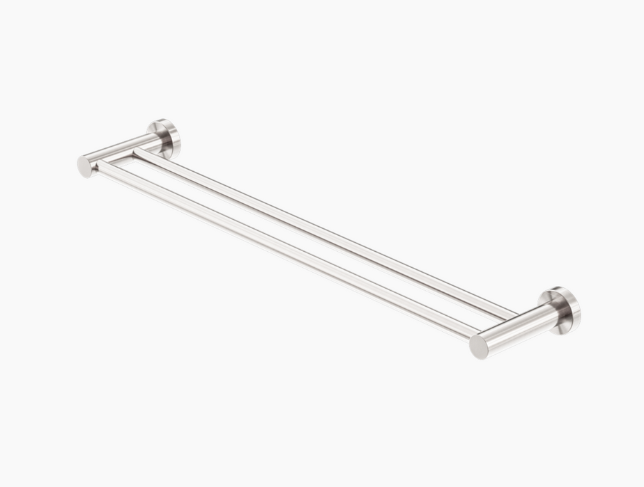 Nero Mecca Towel Rail 800mm Double - Brushed Nickel