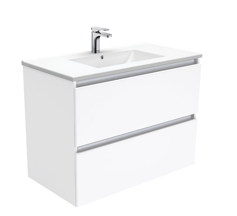 Fienza Dolce Quest Wall Hung Vanity Gloss White - 900mm