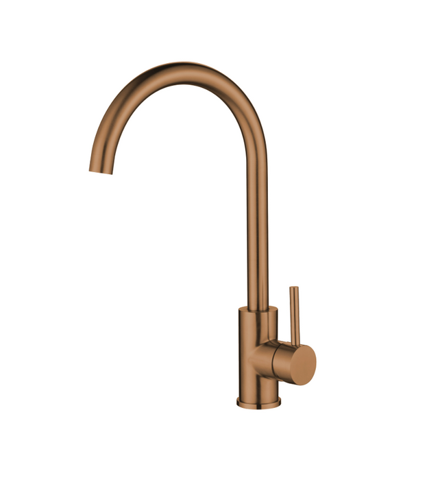 Seima Anson Gooseneck Sink Mixer - Brushed Bronze