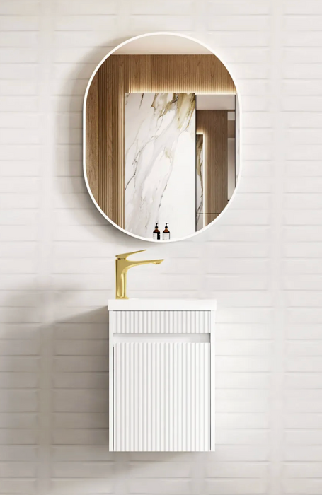 Otti Mini Fluted Ensuite Vanity - 400 - Matte White