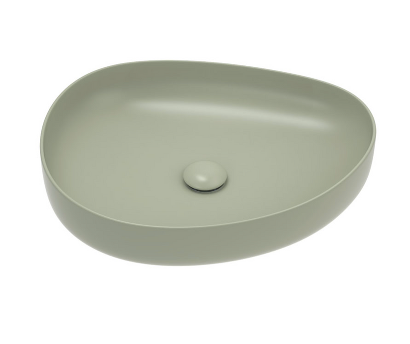 Fienza Pebble Medium Above Counter Basin - Matte Olive
