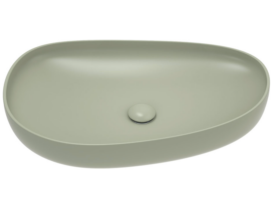 Fienza Pebble Large Above Counter Basin - Matte Olive