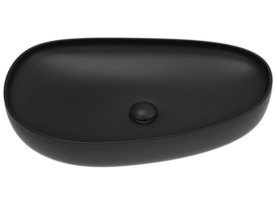 Fienza Pebble Large Above Counter Basin - Matte Black