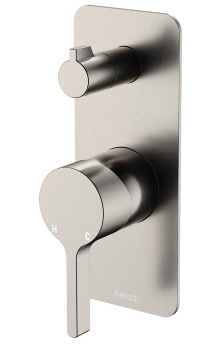 Fienza Sansa Square Wall Diverter Mixer - Brushed Nickel