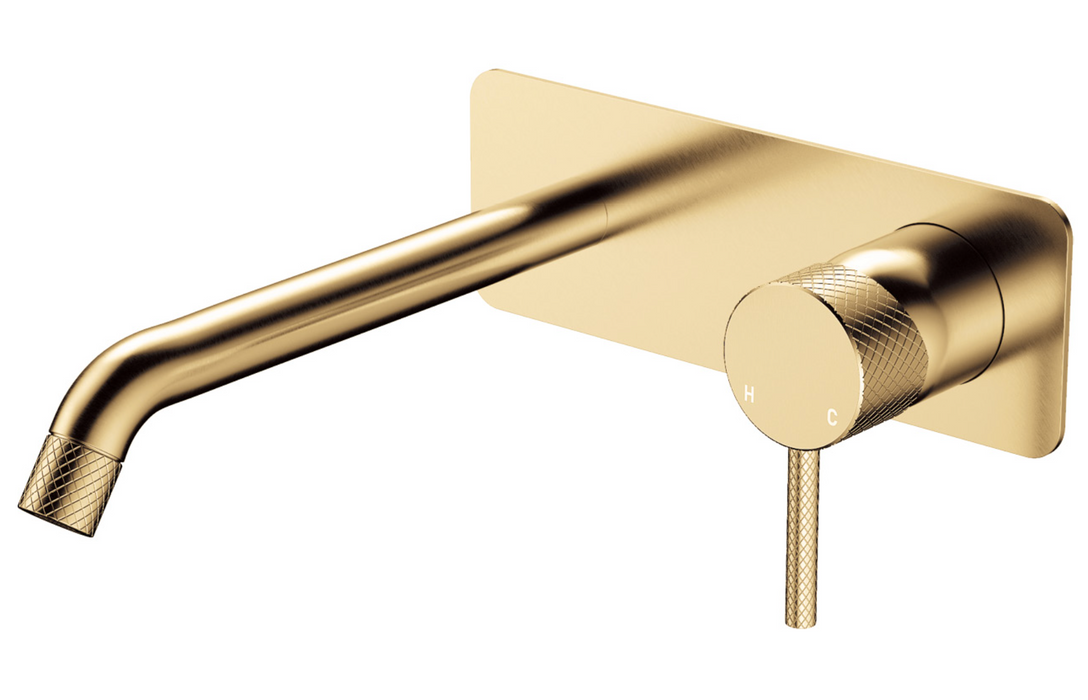 Fienza Axle Wall Basin/Bath Set With Back Plate - 200mm Outlet - Urban Brass