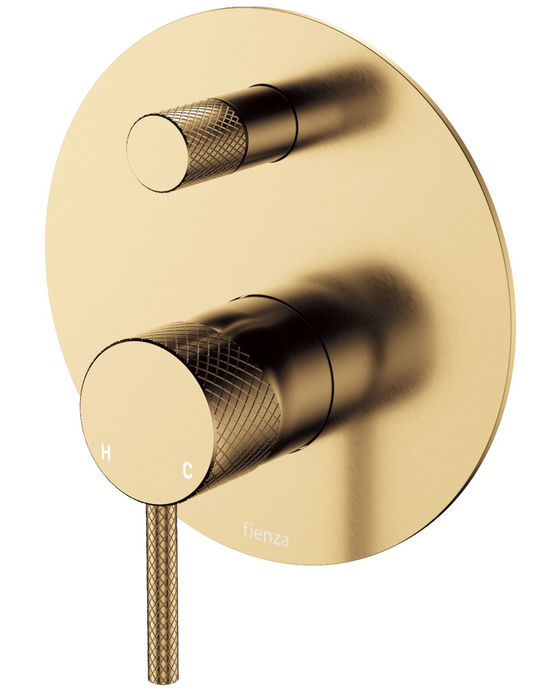 Fienza Axle Wall Diverter Mixer - Large Back Plate - Urban Brass