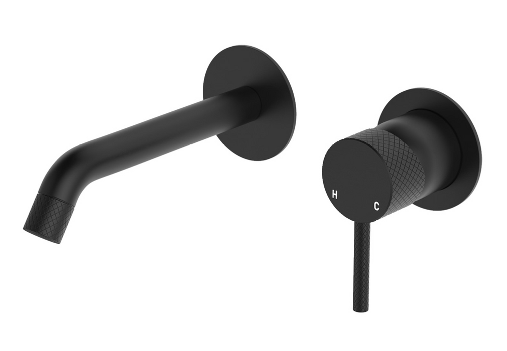 Fienza Axle Wall Basin/Bath Set - 160mm Outlet - Matte Black