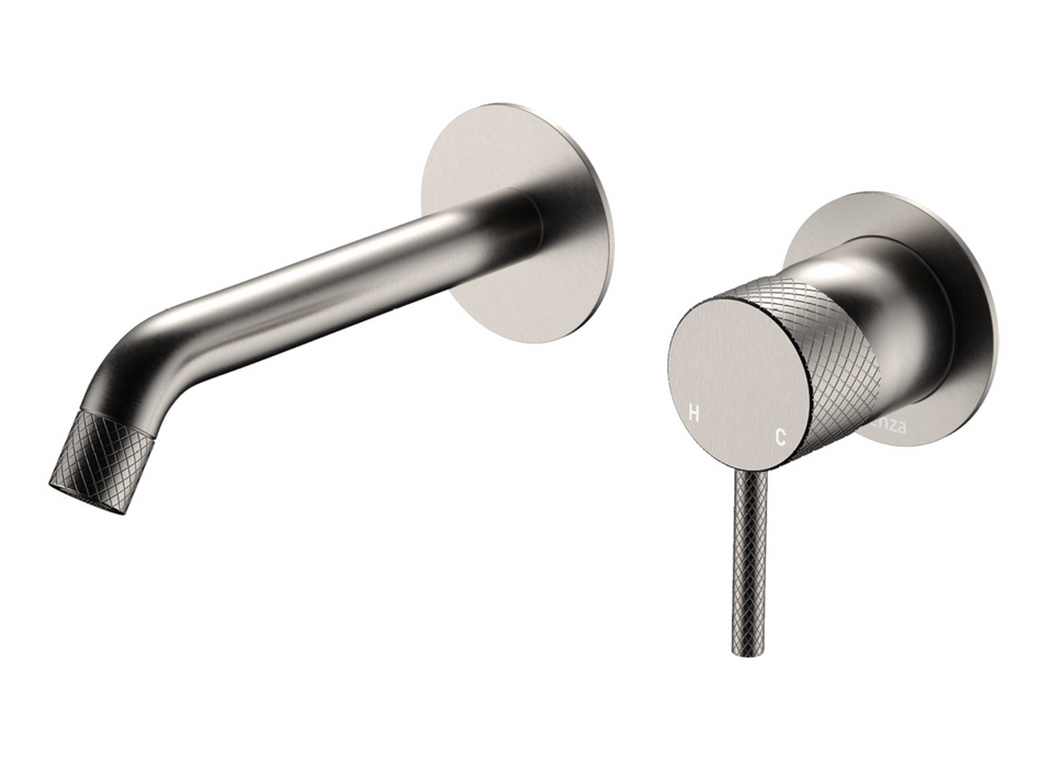 Fienza Axle Wall Basin/Bath Set - 160mm Outlet - Brushed Nickel