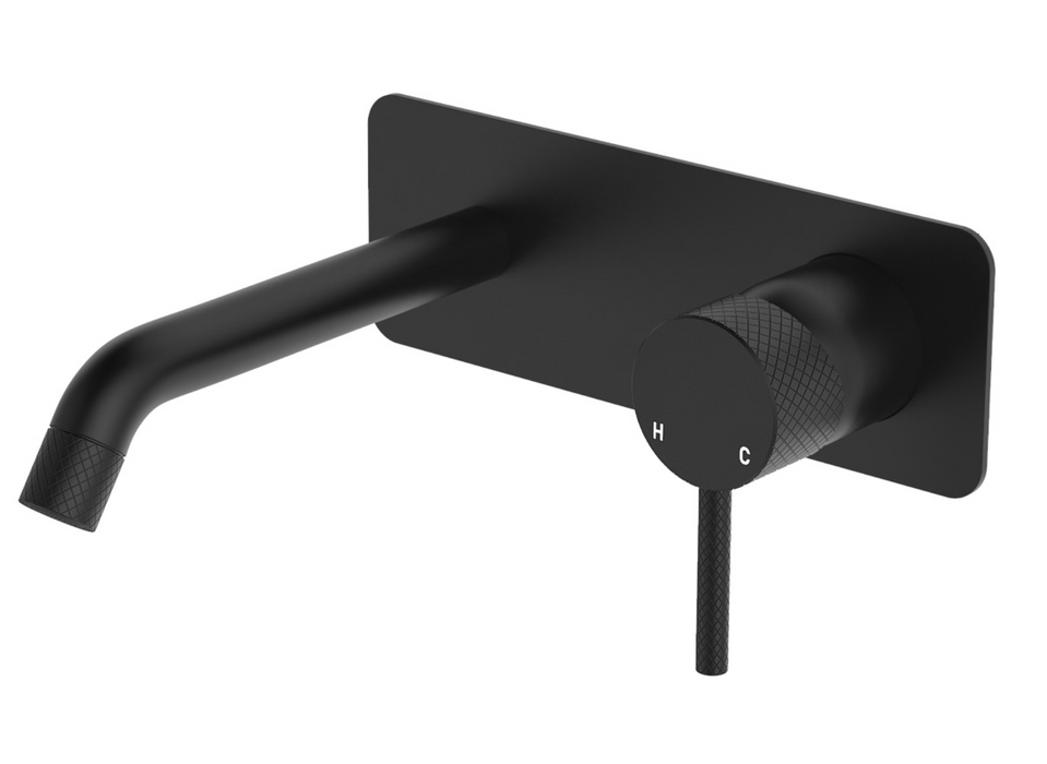 Fienza Axle Wall Basin/Bath Set With Back Plate - 160mm Outlet - Matte Black