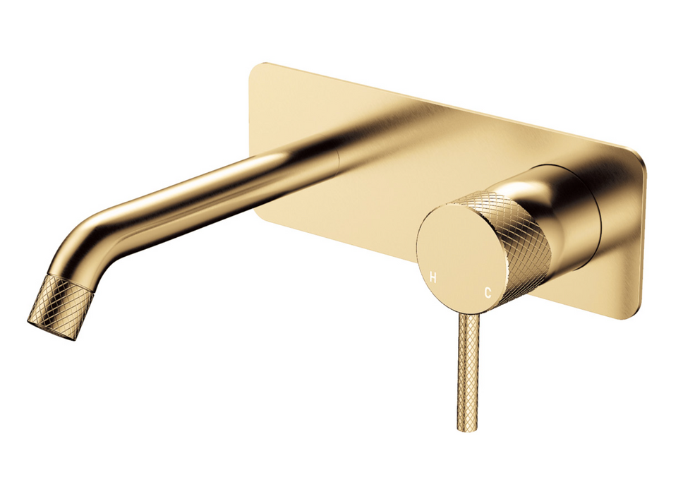 Fienza Axle Wall Basin/Bath Set With Back Plate - 160mm Outlet - Urban Brass