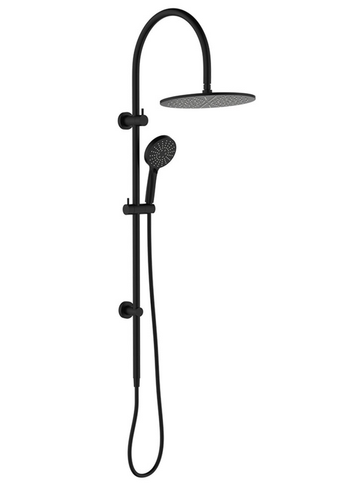 Fienza Empire Slim Curved Twin Shower - Matte Black