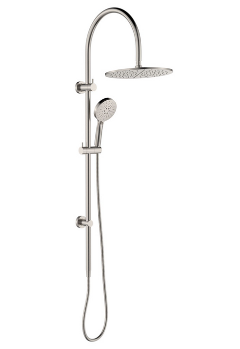 Fienza Empire Slim Curved Twin Shower - Brushed Nickel