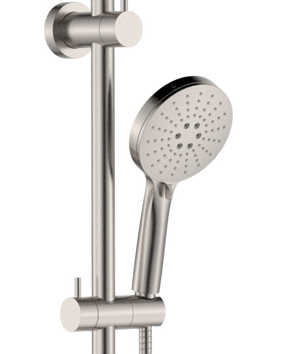 Fienza Empire Slim Curved Twin Shower - Brushed Nickel