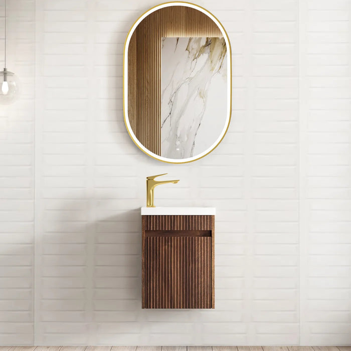 Otti Mini Fluted Ensuite Vanity - 400 - Sable Walnut