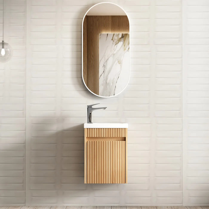 Otti Mini Fluted Ensuite Vanity - 400 - Woodland Oak