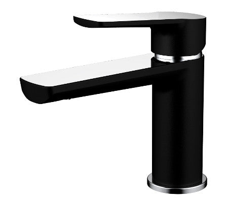 Millennium Akemi Basin Mixer - Matte Black & Chrome