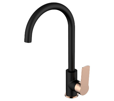 Millennium Akemi Sink Mixer - Matte Black & Rose Gold