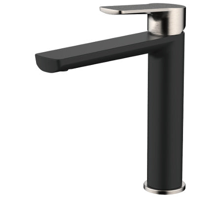 Millennium Akemi Mid Rise Vessel Mixer - Matte Black & Brushed Nickel
