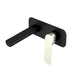 Millennium Akemi Wall Basin Set - Matte Black & Brushed Nickel