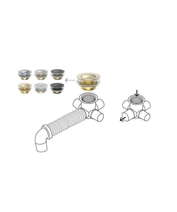 Flexi Waste Bath Pop-out Kit - Chrome