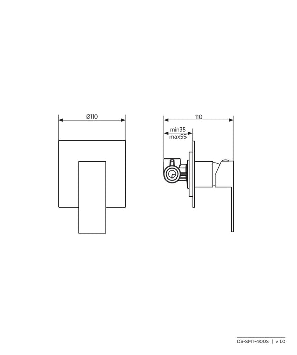 Kato 400S Wall Mixer - Chrome