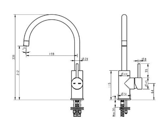 Millennium Cioso Sink Mixer - Modern Brass