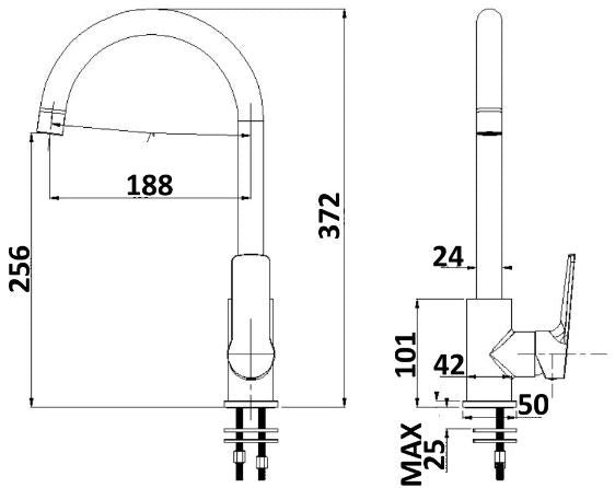 Millennium Akemi Sink Mixer - Brushed Nickel