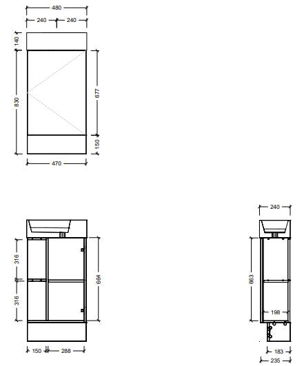 Lottie Small Space Floor Standing Vanity