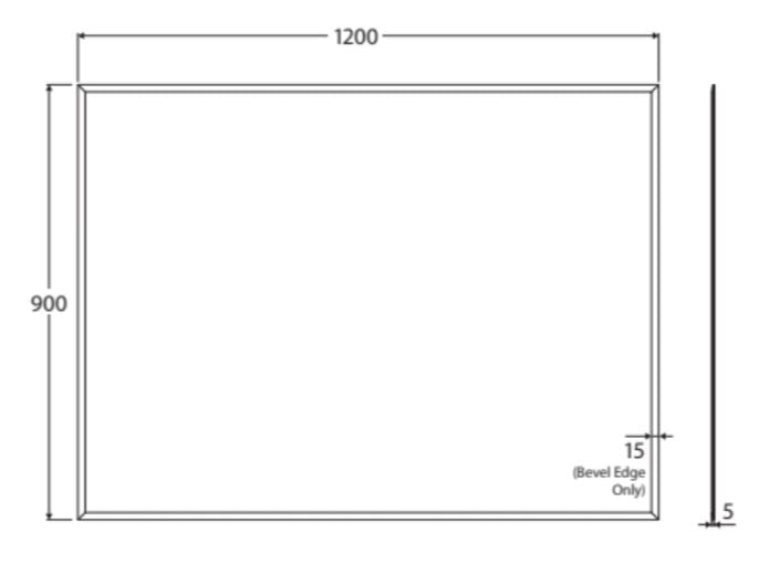 Fienza Pencil Edged Mirror - 1200mm x 900mm