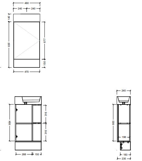 Lottie Small Space Floor Standing Vanity