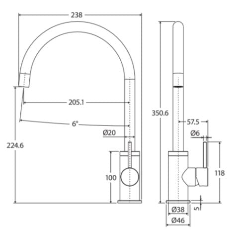 Fienza Kaya Sink Mixer - Brushed Nickel