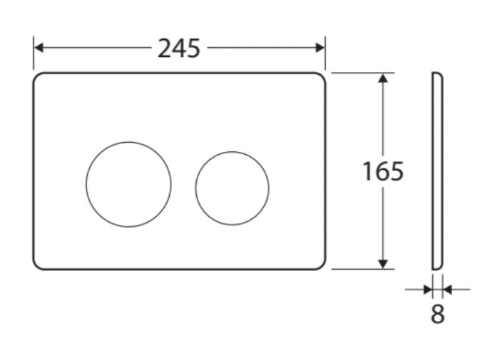 Fienza Flush Plate R&T Round Button -  Gunmetal