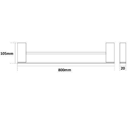 Millennium Zoya Double Towel Rail - Matte Black