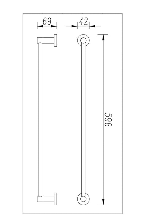 Millennium Cioso 600mm Single Towel Rail - Gunmetal