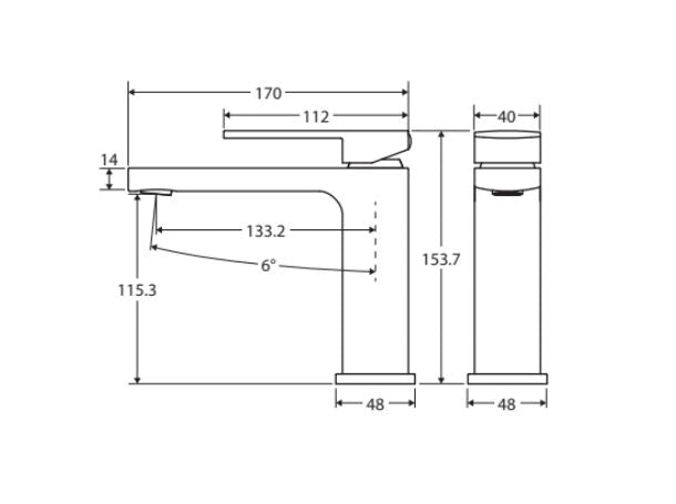 Fienza Tono Basin Mixer - Gunmetal