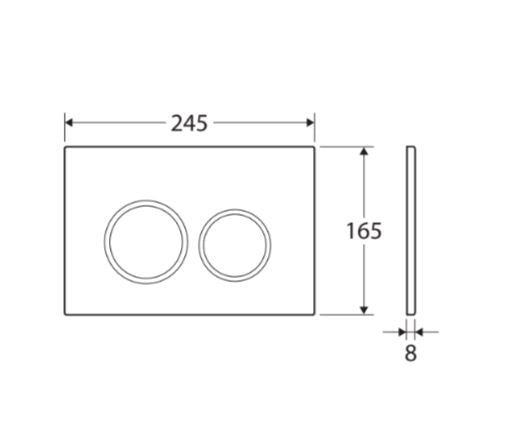 Fienza Flush Plate R&T Round Button -  Chrome