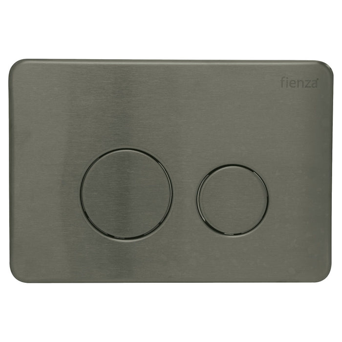 Fienza Flush Plate R&T Round Button -  Gunmetal