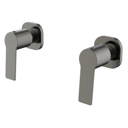 Millennium Akemi Square Wall Taps - Gunmetal