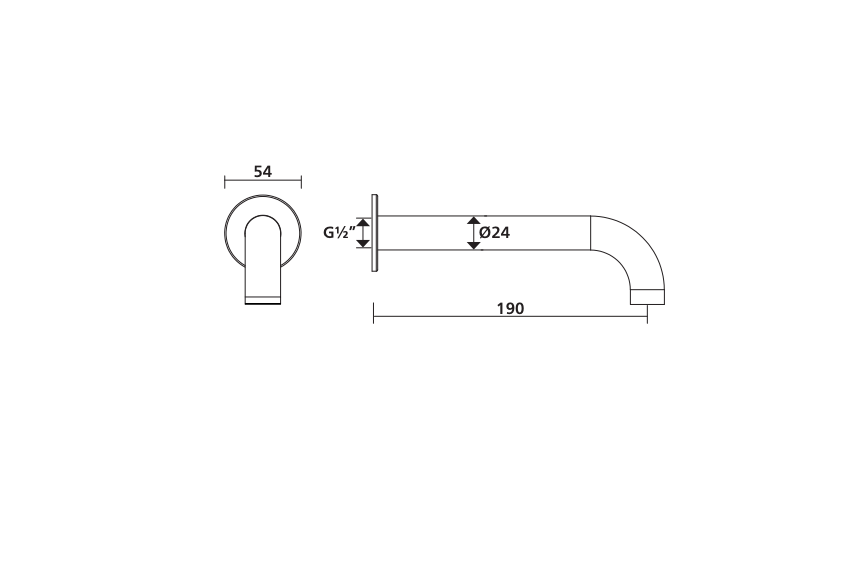 VERSO CURVE Wall Spout Chrome