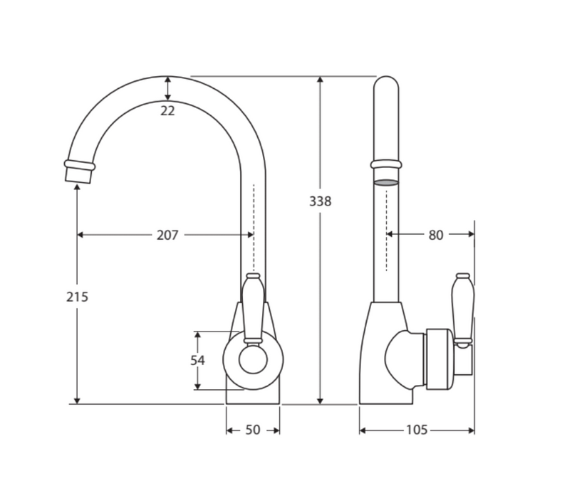 Fienza Eleanor Gooseneck Sink Mixer - Urban Brass