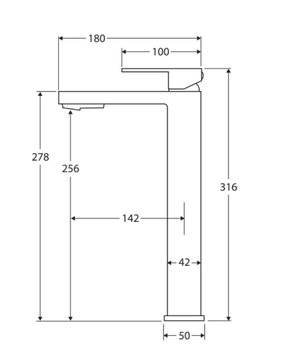 Fienza Jet Tall Basin Mixer - Chrome