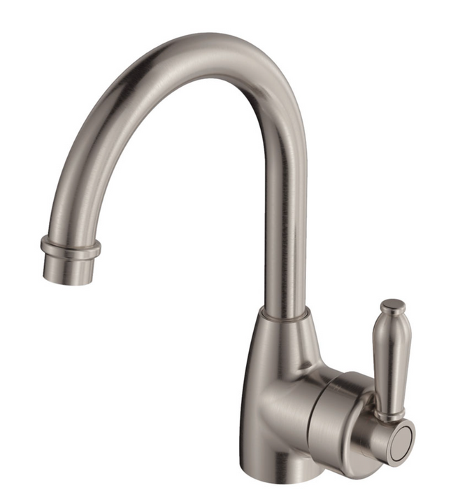 Fienza Eleanor Gooseneck Basin Mixer - Brushed Nickel