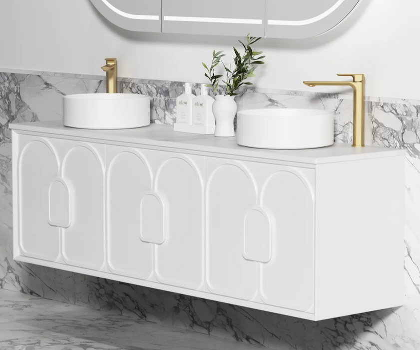 Otti Laguna Wall Hung Vanity - Matte White - 1800mm Double